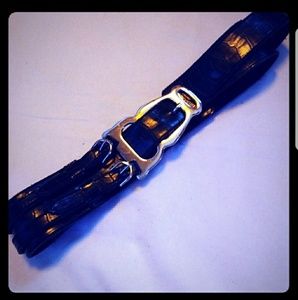 Donating Soon Vegan Leather Belt Chrome Plated